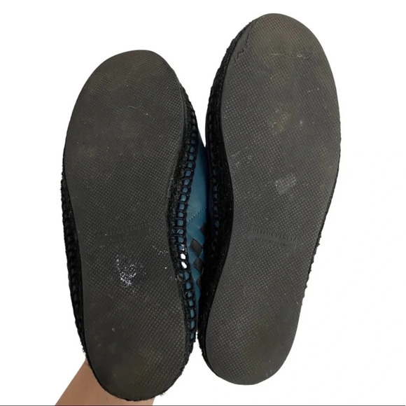 Bottega Veneta Leather Woven Espadrilles Mens 5 / 38 Slide On Shoes Blue Black - Picture 11 of 14